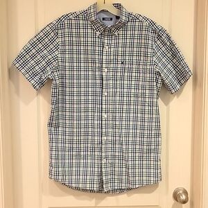 2 for $12. Izod button down shirt. Men's Size M, blue & green check pattern. EUC